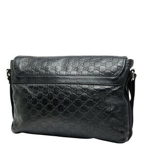 Gucci Black Leather ssima Crossbody Shoulder Bag